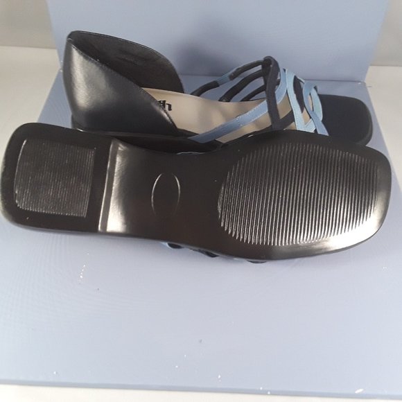 NEW Black/Blue Leather Sandal Shoe - Picture 5 of 6
